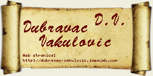 Dubravac Vakulović vizit kartica